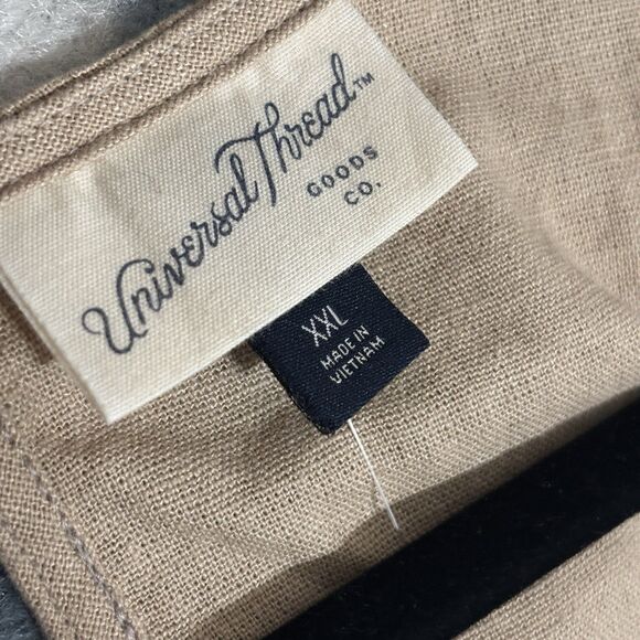 Universal Thread Linen Jumpsuit Plus Sz XXL Tan VNeck Cutout Back Elastic Waist - Picture 8 of 9